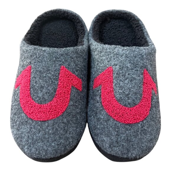 True Religion Other - New True Religion Soft House Slippers Gray / Red Logo Men's Size Small 7-8
